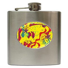 Yellow Confusion Hip Flask (6 Oz) by Valentinaart