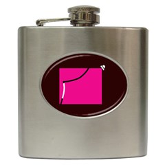 Pink Square  Hip Flask (6 Oz) by Valentinaart