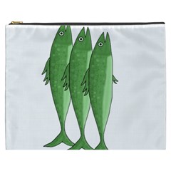 Mackerel - Green Cosmetic Bag (xxxl)  by Valentinaart