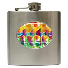 Abstract Sunrise Hip Flask (6 Oz) by Valentinaart