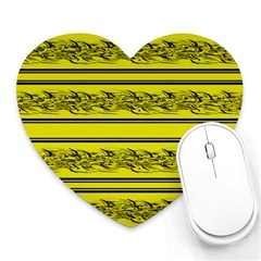 Yellow Barbwire Heart Mousepads by Valentinaart