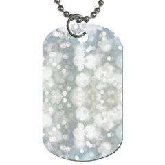 Light Circles, Blue Gray White Colors Dog Tag (one Side) by picsaspassion