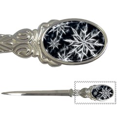 Snowflake In Feather Look, Black And White Letter Openers by picsaspassion