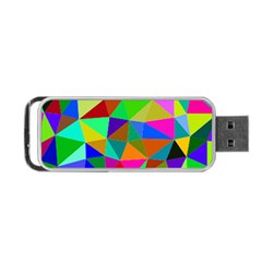 Colorful Triangles, Oil Painting Art Portable Usb Flash (one Side) by picsaspassion