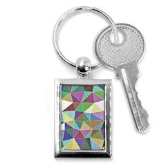 Colorful Triangles, Pencil Drawing Art Key Chains (rectangle)  by picsaspassion