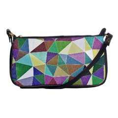 Colorful Triangles, Pencil Drawing Art Shoulder Clutch Bags by picsaspassion