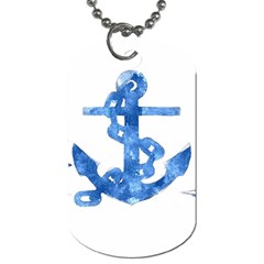 Anchor Aquarel Painting Art, Soft Blue Dog Tag (one Side) by picsaspassion