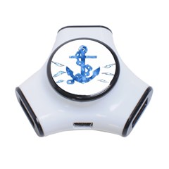 Anchor Aquarel Painting Art, Soft Blue 3-port Usb Hub by picsaspassion