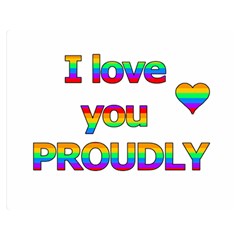 I Love You Proudly 2 Double Sided Flano Blanket (medium)  by Valentinaart