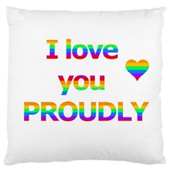 Proudly Love Large Cushion Case (two Sides) by Valentinaart