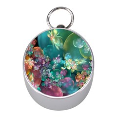 Butterflies, Bubbles, And Flowers Mini Silver Compasses by WolfepawFractals