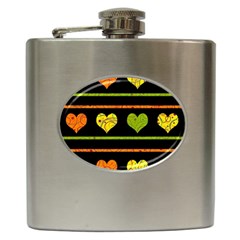 Colorful Harts Pattern Hip Flask (6 Oz) by Valentinaart