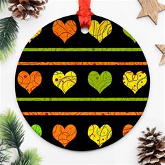 Colorful Harts Pattern Round Ornament (two Sides)  by Valentinaart