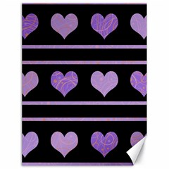 Purple Harts Pattern Canvas 18  X 24   by Valentinaart