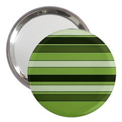 Greenery Stripes Pattern Horizontal Stripe Shades Of Spring Green 3  Handbag Mirrors by yoursparklingshop