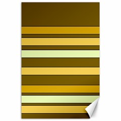 Elegant Shades Of Primrose Yellow Brown Orange Stripes Pattern Canvas 24  X 36  by yoursparklingshop