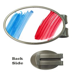 Tricolor Banner Flag France, Blue White Red Watercolor Money Clips (oval)  by picsaspassion