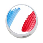 Tricolor banner flag France, blue white red watercolor 4-Port USB Hub (One Side) Front