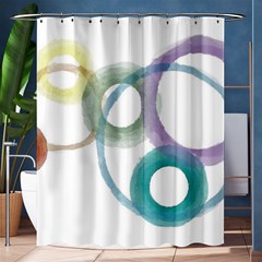 Rainbow Color Circles, Watercolor - Aquarel Painting Shower Curtain 60  X 72  (medium)  by picsaspassion