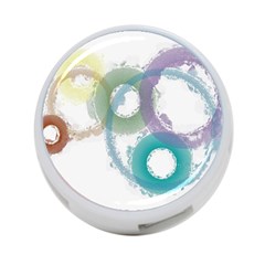 Rainbow Color Circles, Paintbrush Aquarel 4-port Usb Hub (one Side) by picsaspassion