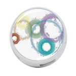 Rainbow color circles, paintbrush aquarel 4-Port USB Hub (One Side) Front