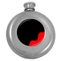 Black And Red Round Hip Flask (5 Oz) by Valentinaart