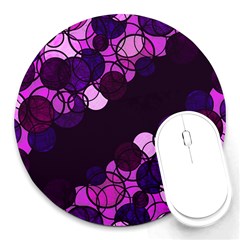 Purple Bubbles Round Mousepads by Valentinaart