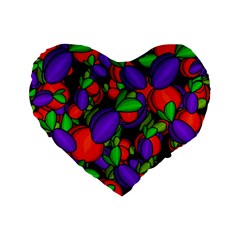 Plums And Peaches Standard 16  Premium Heart Shape Cushions by Valentinaart