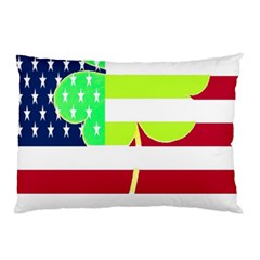 Usa Ireland American Flag Shamrock Irish Funny St Patrick Country Flag  Pillow Case (two Sides) by yoursparklingshop