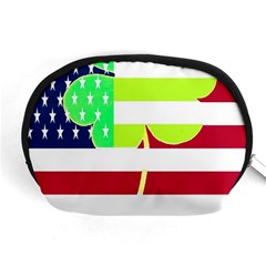 Usa Ireland American Flag Shamrock Irish Funny St Patrick Country Flag  Accessory Pouches (medium)  by yoursparklingshop