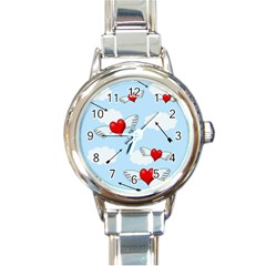 Love Hunting Round Italian Charm Watch by Valentinaart