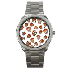 Chocolate Strawberries  Sport Metal Watch by Valentinaart