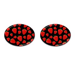 Strawberries Pattern Cufflinks (oval) by Valentinaart