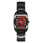 Strawberries  Stainless Steel Barrel Watch Front