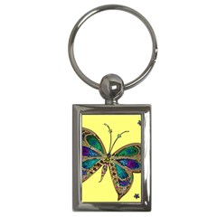 Butterfly Mosaic Yellow Colorful Key Chains (rectangle)  by Amaryn4rt