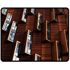 Abstract Architecture Building Business Double Sided Fleece Blanket (medium)  by Amaryn4rt