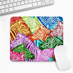 Zebra Colorful Abstract Collage Large Mousepads by Amaryn4rt