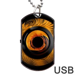 Fractal Mathematics Abstract Dog Tag Usb Flash (one Side) by Amaryn4rt