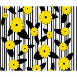 Yellow floral pattern Deluxe Canvas 14  x 11  14  x 11  x 1.5  Stretched Canvas