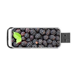 Blackberries Background Black Dark Portable Usb Flash (two Sides) by Amaryn4rt