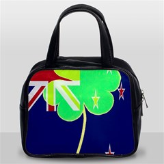 Irish Shamrock New Zealand Ireland Funny St Patrick Flag Classic Handbags (2 Sides) by yoursparklingshop