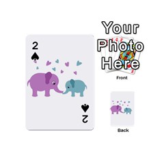 Elephant Love Playing Cards 54 (mini)  by Valentinaart