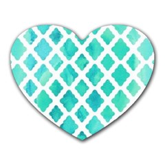 Blue Mosaic Heart Mousepads by Brittlevirginclothing