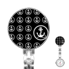 Anchor Pattern Stainless Steel Nurses Watch by Amaryn4rt