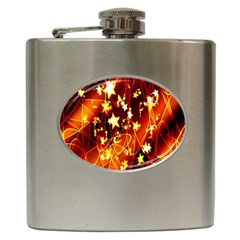 Background Pattern Lines Oval Hip Flask (6 Oz) by Amaryn4rt