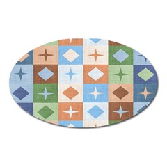 Fabric Textile Textures Cubes Oval Magnet by Amaryn4rt