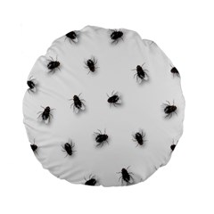 Flies Standard 15  Premium Round Cushions by Valentinaart