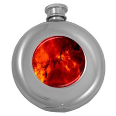 Star Clusters Rosette Nebula Star Round Hip Flask (5 Oz) by Amaryn4rt