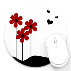 Flowers Round Mousepads by Valentinaart