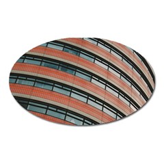 Architecture Building Glass Pattern Oval Magnet by Amaryn4rt